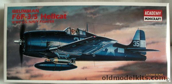Academy 1/72 Grumman F6F-3/5 Hellcat - (F6F5 F6F3) USN, 2121 plastic model kit